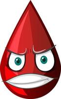 Red blood drop with facial expression vector