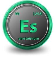 Einsteinium chemical element. Chemical symbol with atomic number and atomic mass. vector