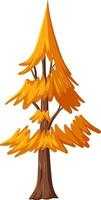 Isolated autumn tree on white background vector