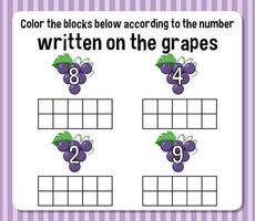 Math count number worksheet vector