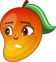 Mango cartoon character with facial expression vector