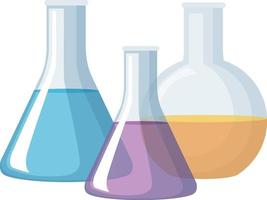 Glassware for chemical experiment isolated vector