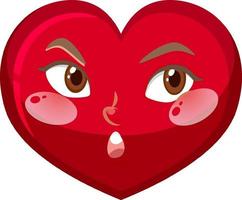 Heart cartoon character with facial expression vector