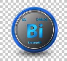 Bismuth chemical element. Chemical symbol with atomic number and atomic mass. vector