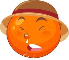 Orange cartoon character with facial expression vector