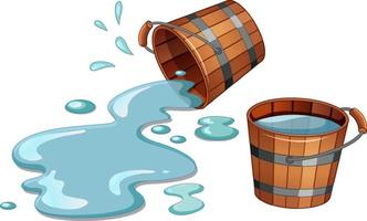 Wooden pail with water Royalty Free Vector Image