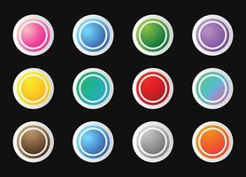 Circles round buttons set vector