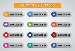 contact us buttons and icon design. vector