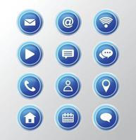contact us buttons and icon design. vector