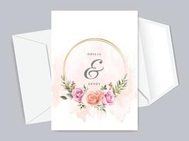 beautiful floral hand drawn wedding invitation card template vector