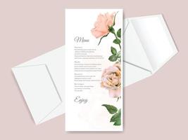 hermosa y elegante tarjeta de invitación de boda floral dibujada a mano vector