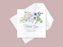 beautiful floral hand drawn wedding invitation card template vector