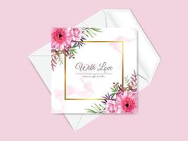 hermosa y elegante tarjeta de invitación de boda floral dibujada a mano vector