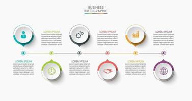 Plantilla de conexión de infografía moderna con 6 opciones. vector