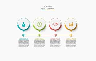 Modern Infographic Connection Template With 4 Options vector