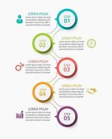 plantilla de conexión de infografía moderna con 5 opciones vector