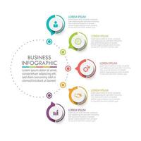 Circle Infographic Tmplate With 5 Options. vector