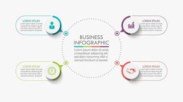 Circle Infographic Template With 4 Options. vector
