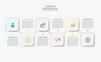 Square Shape Modern Business Infographic Template With 6 Options vector