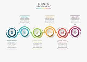 Plantilla de conexión de flecha de infografía moderna con 6 opciones vector