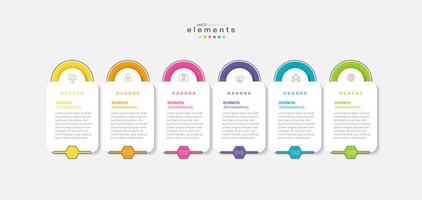 Infographic element with icons and 6 options or steps. vector