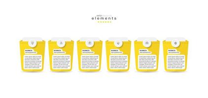 Infographic element with icons and 6 options or steps. vector