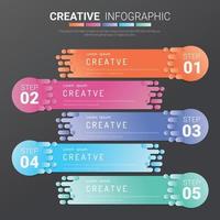 Plantilla de presentación infográfica con 5 opciones, diseño de infografías vectoriales. vector