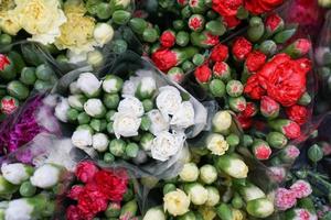 Top view of bouquets photo