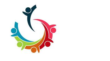symbole d'un groupe de huit personnes en cercle video