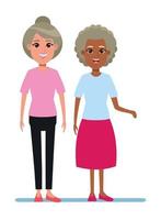 elderly people avatar cartoon character vector