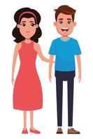 couple avatar cartoon character portrait vector