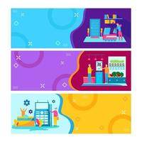 Contactless Technology Banner Collection vector