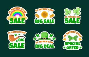 St. Patrick's Day Marketing Sticker Collection vector