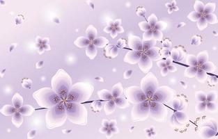 Beautiful Gradient Purple Cherry Blossom vector