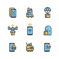 Set of Contactless Online Delivery Icon vector