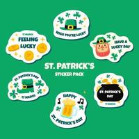 Cute Leprechaun Sticker Pack vector