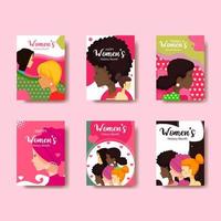 colección de tarjetas del mes de la historia de la mujer vector