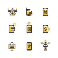 Set of Online Shopping Technology Icon vector