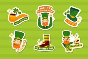 St. Patrick's Day Leprechaun Sticker Set vector