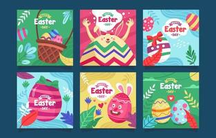 Collection of Instagram Posts for Easter vector