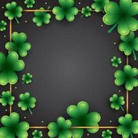 Clover Border with Gold Frame vector