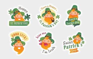 Happy Leprechaun Character Sticker vector