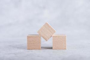 Wooden blocks, used for domino games photo