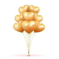 Golden bunch of balloons vector