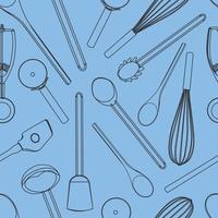 kitchen tools pattern seamless background vector