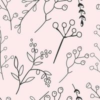 cute flower and leaf seamless pattern background vector