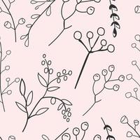 cute flower and leaf seamless pattern background vector