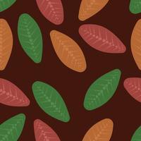 retro leaf seamless pattern vector