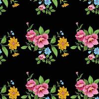 flower cute pattern seamles background vector