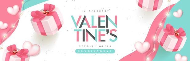 Valentine's day sale poster or banner backgroud. vector